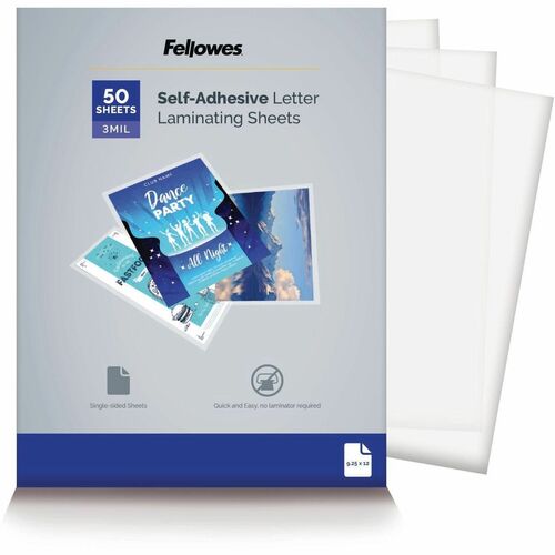Sheet, Laminating, Self Adhesive, 50/PK