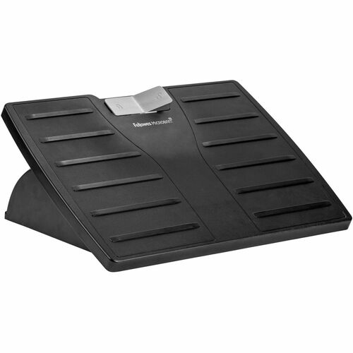 Adjustable Foot Rest, Tilt, 17-1/2" x 13/18" x 4-3/8", Black/Silver