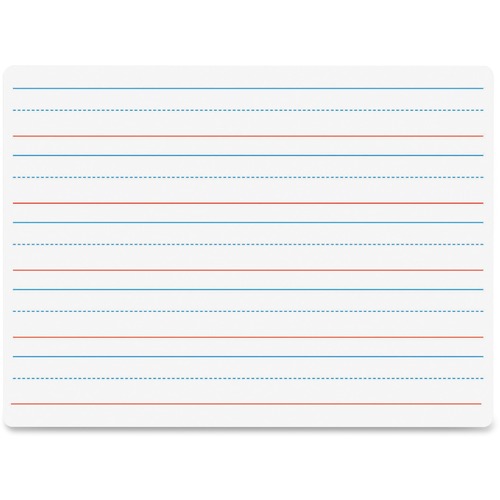 Dry-Erase Board, Ruled, 9" x 12", Red/Blue