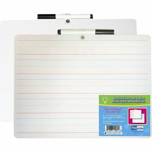 Dry-Erase Board, With Marker, 12"Wx1/10"Lx9"H, White 12/PK