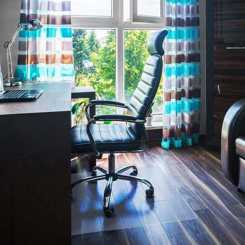 Hard Floor Chairmat, Smooth Back, Rectangular, 48" x 60", Clear