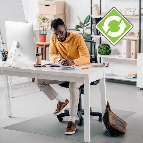 Chair Mat, For Hard Floor, 48" W x 60" L, Clear