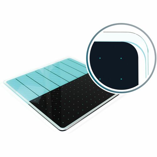 Board, Glass, 14x14, Teal, Black