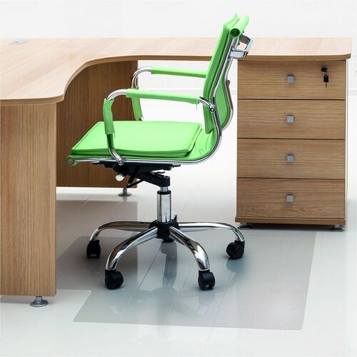 Chairmat, For Hard Floors, Acrylic Polyethylene Terephthalate, Lip, 45" x 53", Clear