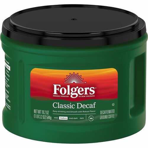 Coffee, Decaf, Classic, Medium Roast, 19.2 oz Canister, BN