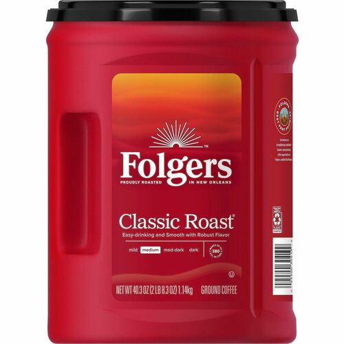Coffee, Classic, Medium Roast, 40.3oz Canister, Brown