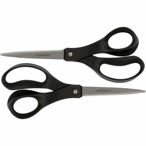 Scissors, All-Purpose, Recycled, 8", Black 2/PK