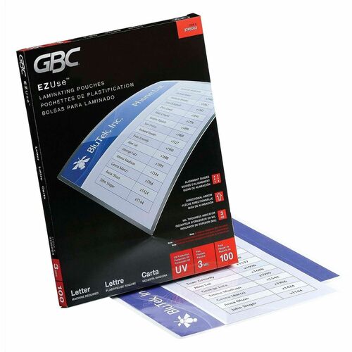 Pouch, Laminate, Heatseal, Letter 100/BX