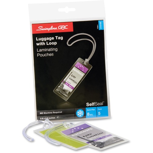 Pouch, Laminate, Luggage Tag, Clear 5/PK