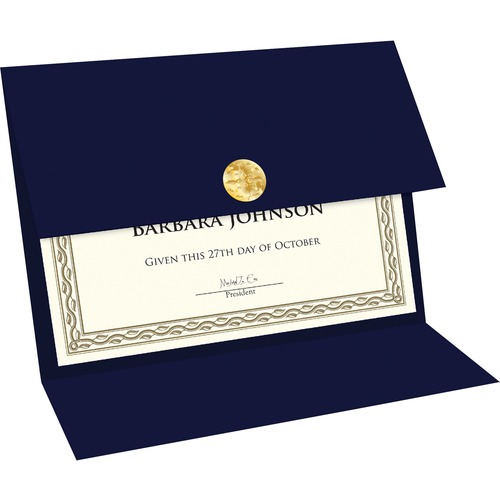 Certificate Holders, Tri-Fold, Linen, Navy 5/PK