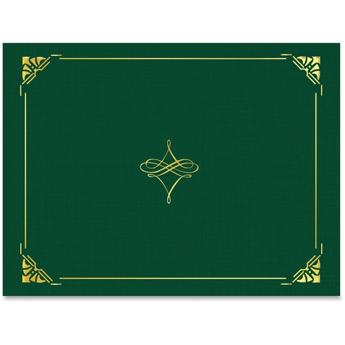 Certificate Cover, 8-1/2" x 11", 5 Sh, Hunter Green 5/PK