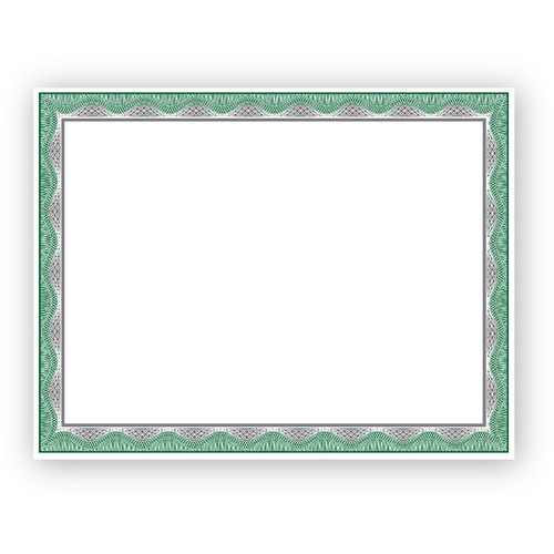 Certificate, Foil, Green/Silver 15/PK