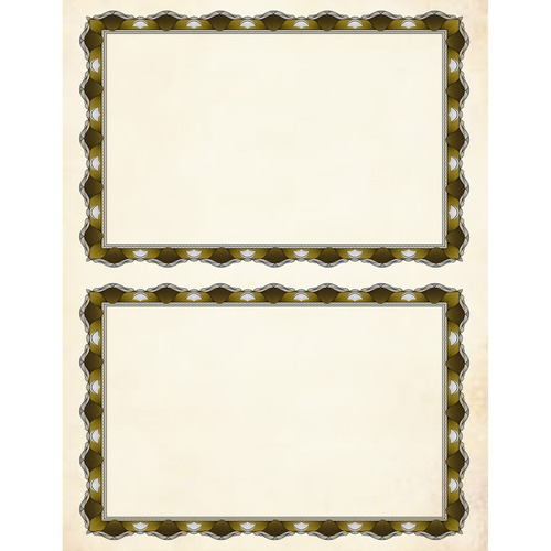 Certificate, Crown Gold, 2 Per Page, 11" x 8.5", AST 30/PK