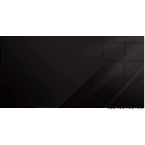 Whiteboard, Glass, Magnetic, Horizontal, 72" x 36", Black