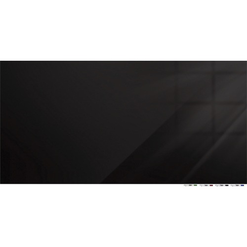 Whiteboard, Glass, Magnetic, Horizontal, 96"x48", Black