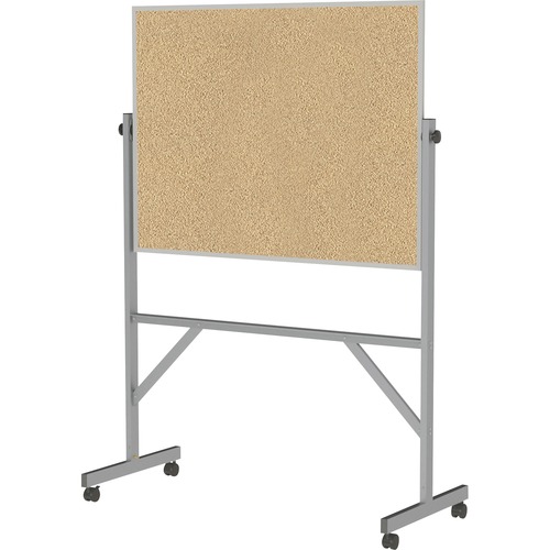 Bulletin Board, Reversible, Aluminum Frame, 48" x 36", Natural