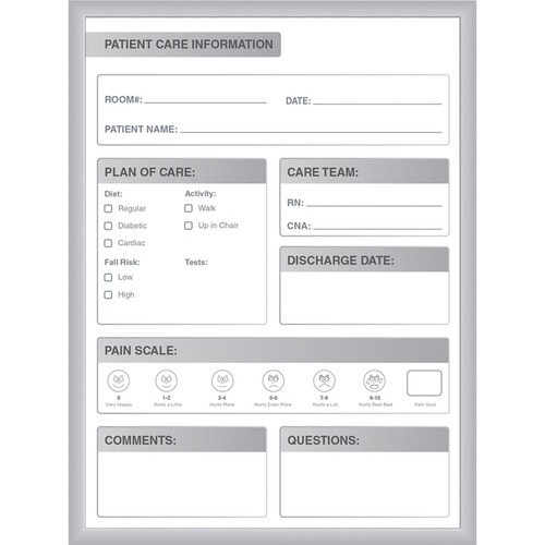 Dry Erase Board, For Scheduling, Magnetic, 36" x 24", White