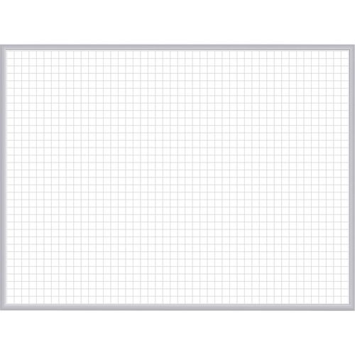 Dry Erase Board, 1" x 1" Grid, Magnetic, 36" x 24", White
