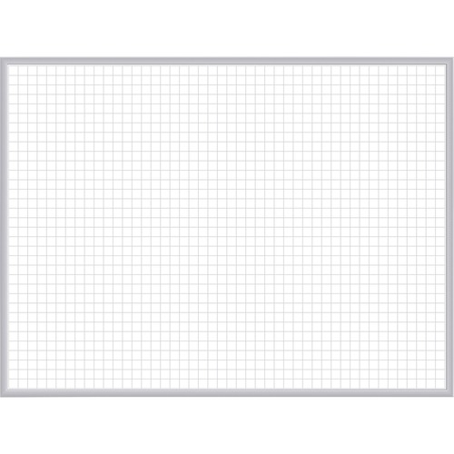 Dry Erase Board, 1" x 1" Grid, Magnetic, 96" x 48", White