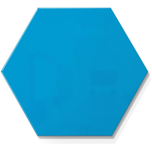 Whiteboard, Hexagon, Steel, 21" x 18", Bright Blue