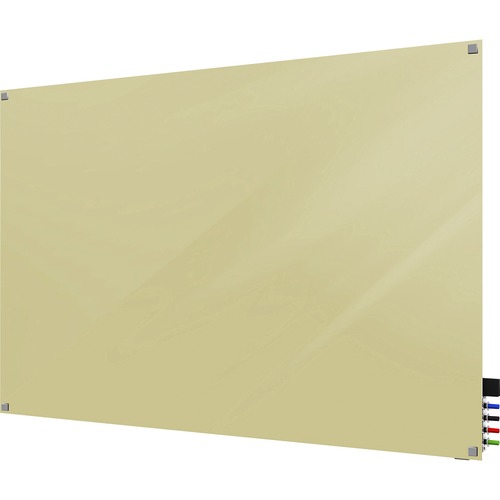 Dry Erase Board, Glass, Magnetic, 48" x 36", Beige Back