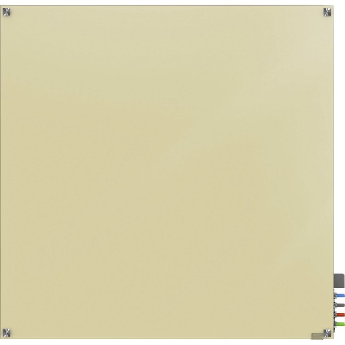 Dry Erase Board, Glass, Magnetic, 48" x 48", Beige Back