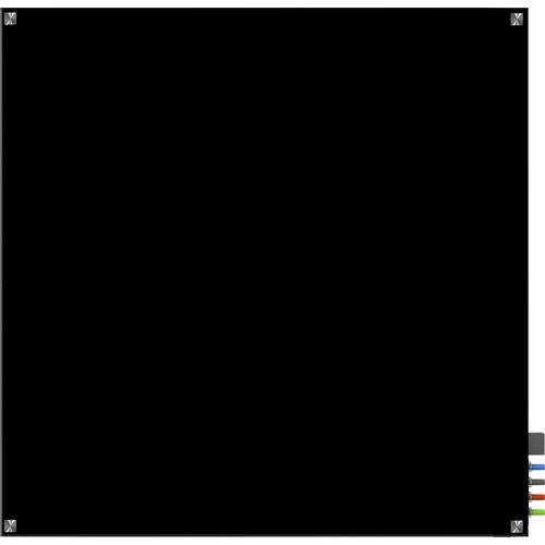 Dry Erase Board, Glass, Magnetic, 48" x 48", Black Back