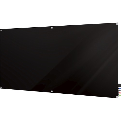 Dry Erase Board, Glass, Magnetic, 72" x 48", Black Back