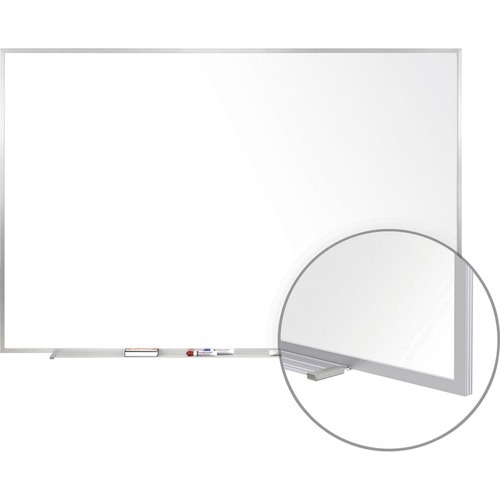 Dry Erase Board, Porcelain, Magnetic, 60" x 48", White