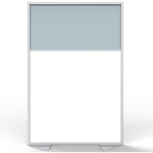 Partition, Aluminum Frame, Porcelain/Vinyl, 48" x 54", Silver