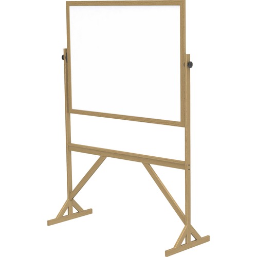 Dry Erase Board, Reversible, Vertical, Wood, 48" x 36", WE