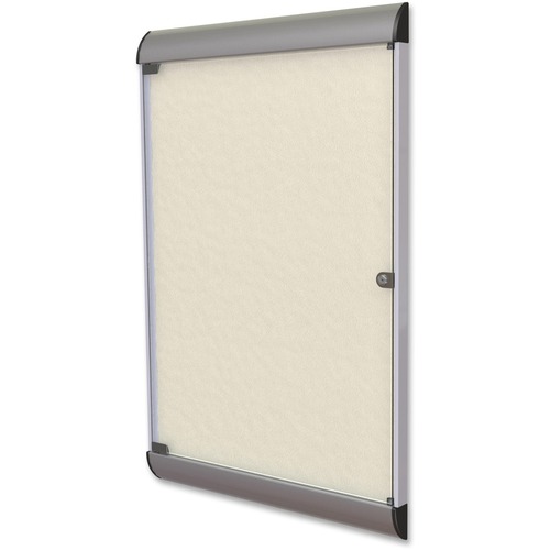 Bulletin Board, Enclosed, Vinyl, 28" x 42", Ivory