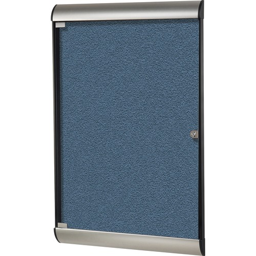 Bulletin Board, Enclosed, Vinyl, 28" x 42", Ocean