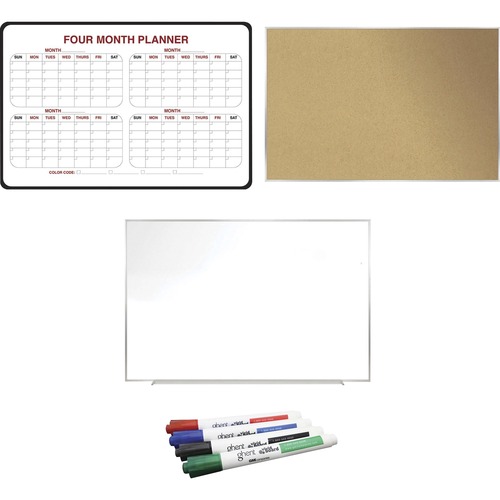 Combo Boards, 4 Month Planner, 1 Dry Erase, 1 Cork Board, WE/Cork