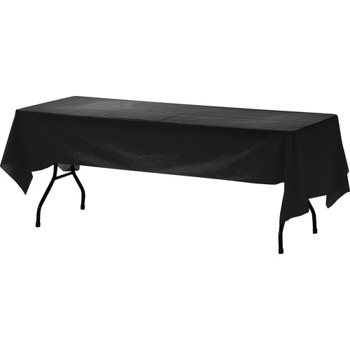 Table Cover, Plastic, 54" x 108", Black 6/PK