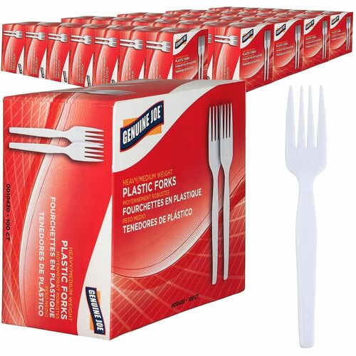 Forks, Plastic, Heavyweight, White 40/CT