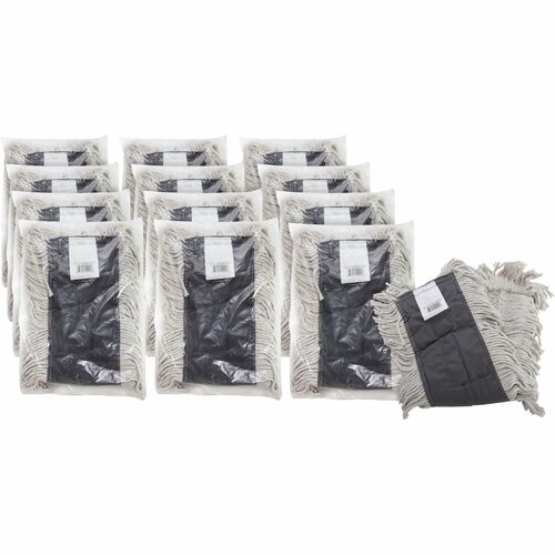 Dust Mop Refill, Cotton, Disposable, 24" x 5", Natural 12/CT