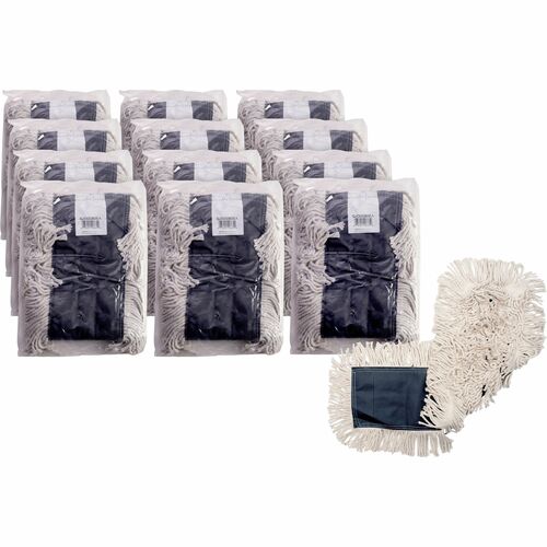 Dust Mop Refill, Cotton, Disposable, 36" x 5", Natural 12/CT