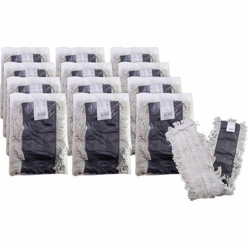 Dust Mop Refill, Cotton, Disposable, 48" x 5", Natural 12/CT