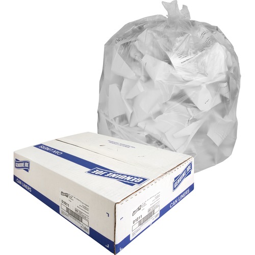 Can Liners, 16 Gallon, 0.6 Mil, 24" x 33", Clear 500/CT