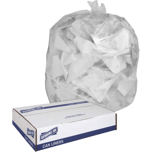 Can Liners, 30 Gallon, 0.6 Mil, 30" x 36", Clear 500/CT