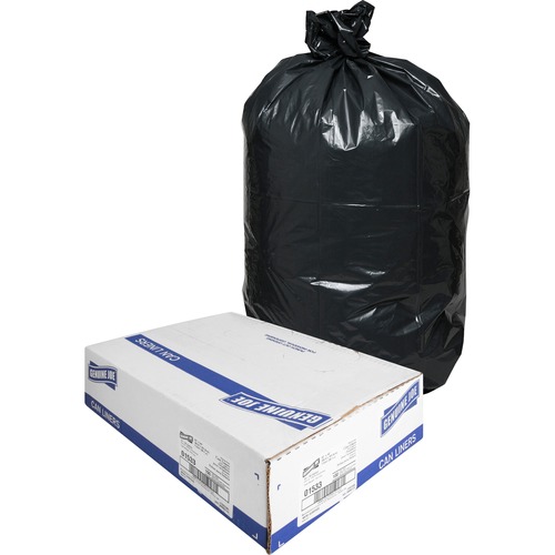 Trash Bags, Heavy-Duty, 1.5 Mil, 31-33 Gallon, Black 100/CT