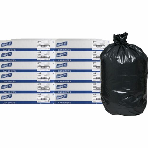 Trash Bags, Heavy-Duty, 1.5 Mil, 55-60 Gallon, Black 4800/PL