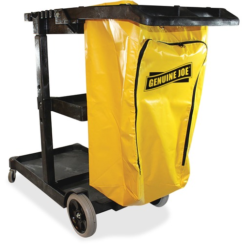 Janitors Cart, 20-1/2" Wx 40" Lx 38" H, Charcoal/Yellow