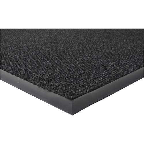 Wiper/Scraper Indoor Floor Mat, 4" x 6", Charcoal Black