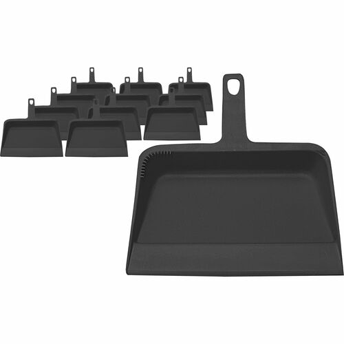 Dust Pan, Heavy-Duty Plastic, 12", Black 12/CT