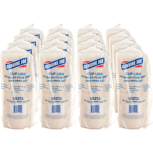 Lids, For 10-16oz Hot Cups, White 1000/CT