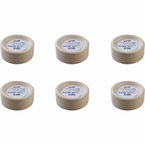Plates, Compostable, 6", White 1000/CT