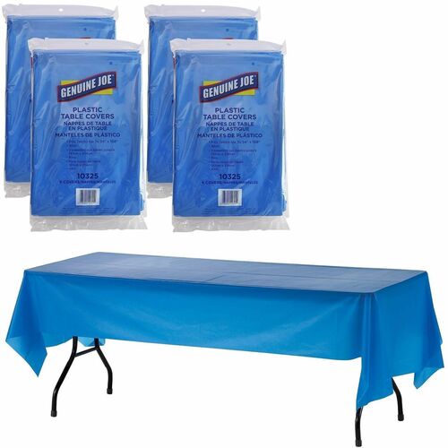 Table Covers, Plastic, 54" x 108", Blue 24/CT