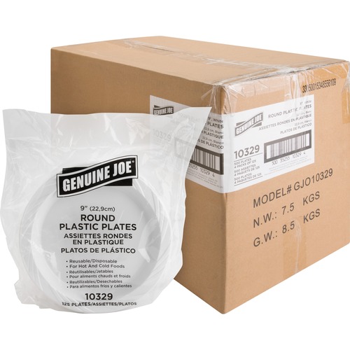 Plates, Round, Plastic, Reusable, 9", We 500/CT